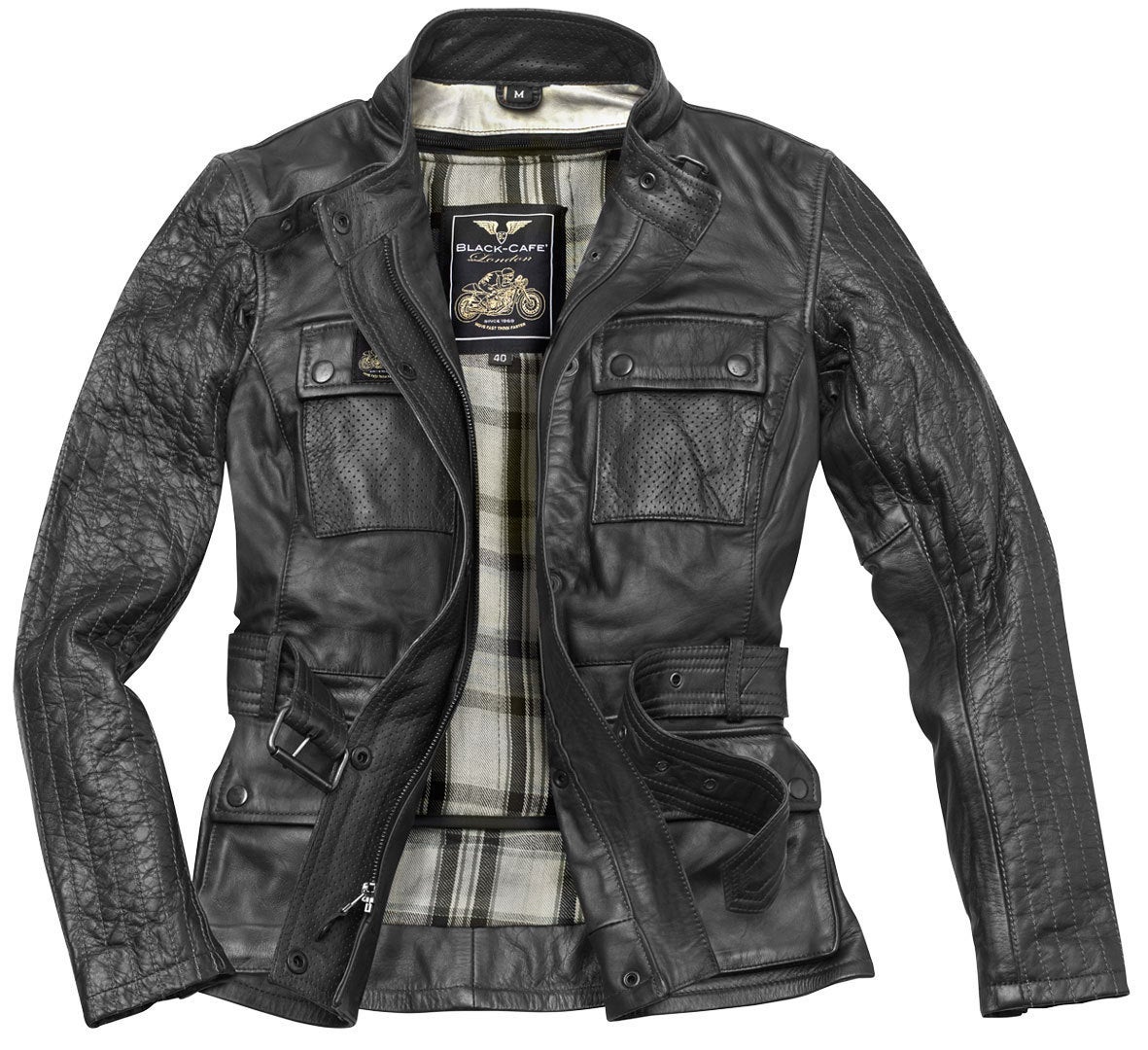 Black-Cafe London Madrid Damen Motorrad Lederjacke schwarz M Abbildung 3