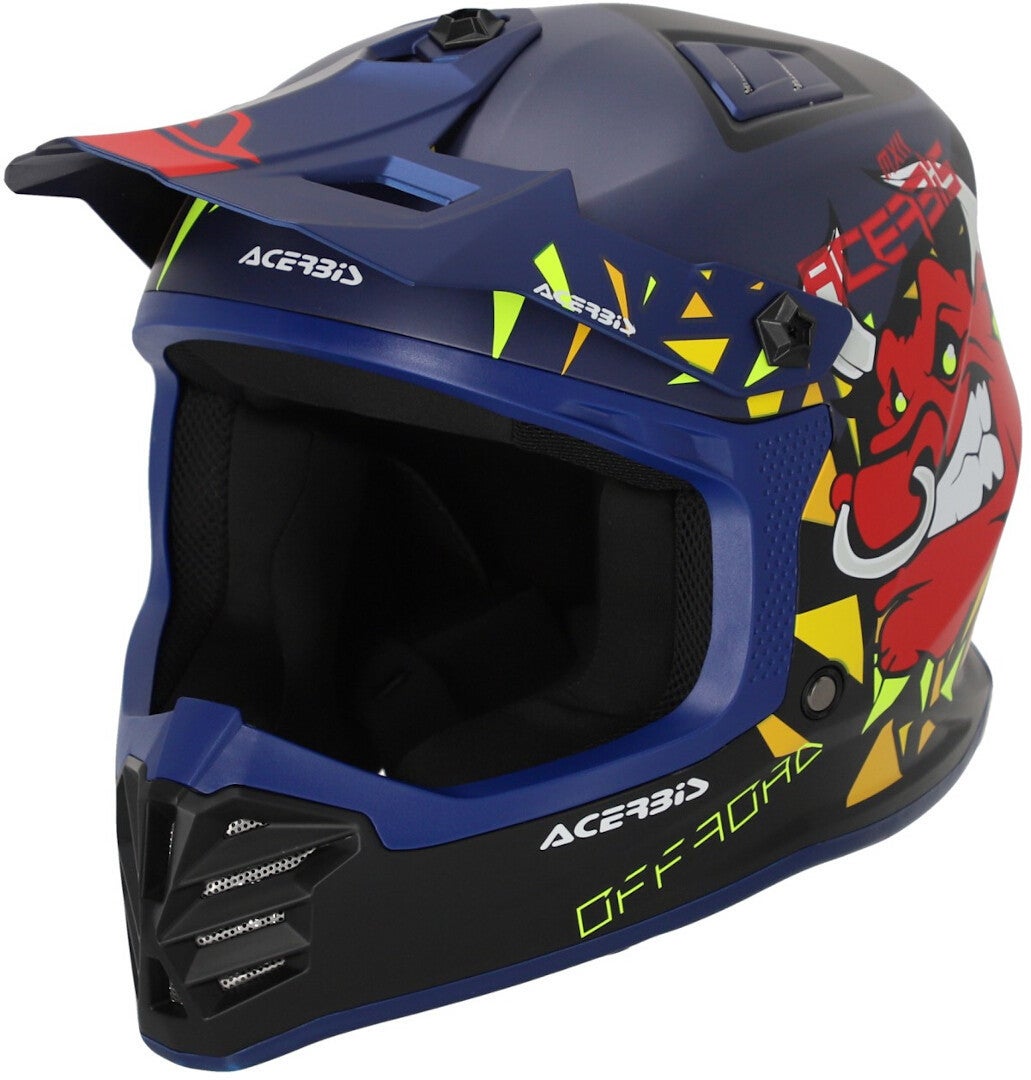Acerbis Profile Youth Motocross Helmet black matt/blue Y/M (49/50) Figure 1