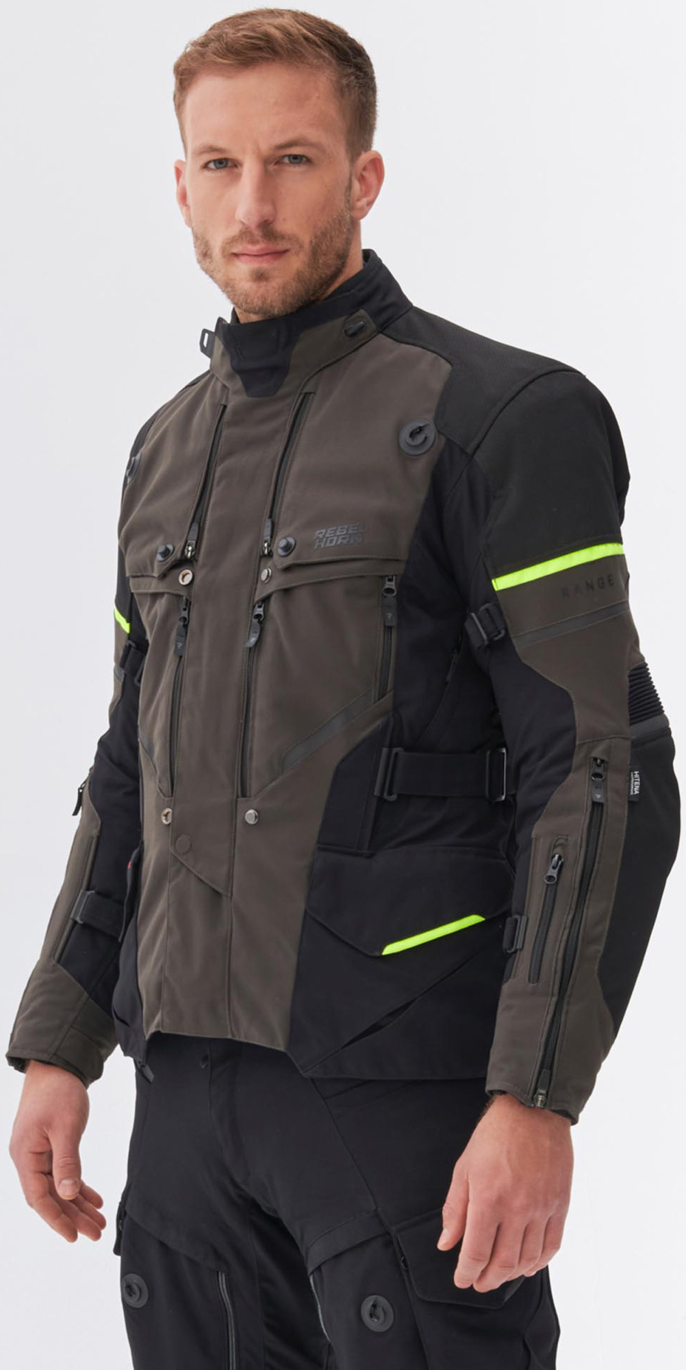 Rebelhorn Range waterproof Motorcycle Textile Jacket black/anthracite/yellow 4XL Figure 3