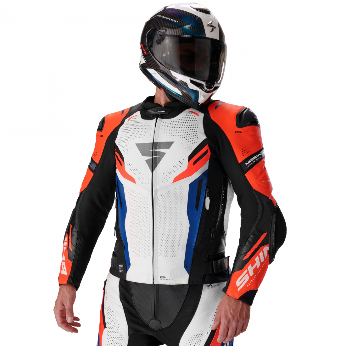 SHIMA Mission ST Motorkerékpár bőrdzseki fekete/fehér/piros 46 3. ábra
