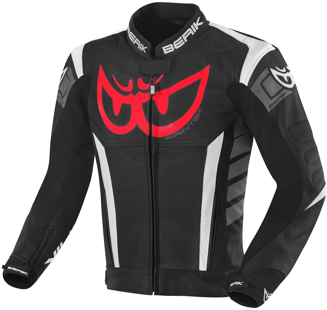 Berik Zakura Motorcycle Leather Jacket black/white/red/grey 50 Figure 1