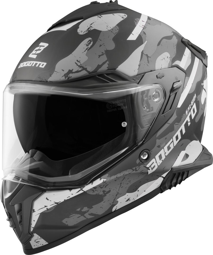Bogotto FG-601 Sniper Enduro hjelm i glasfiber sort mat/grå S Figur 3
