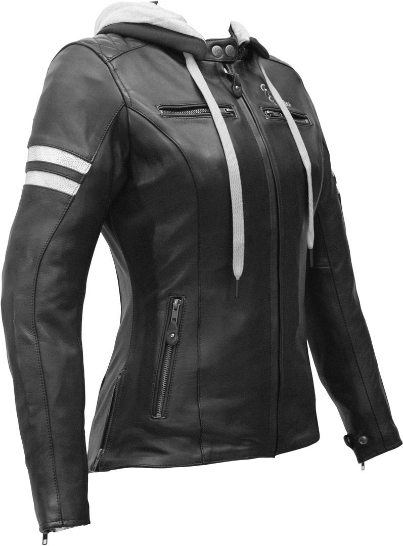 Rusty Stitches Joyce Hooded Dames Motorcycle Leather Jacket 42 Figuur 5