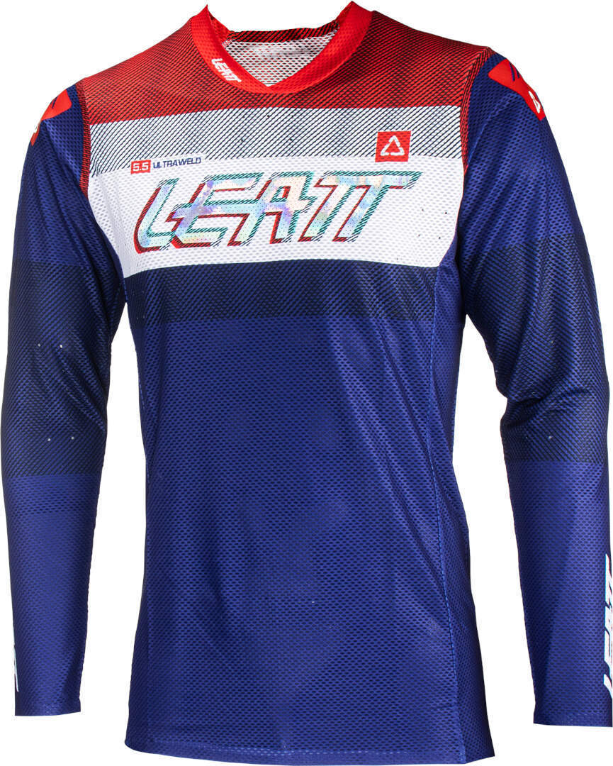 Leatt Men's Red/Dark Blue 5.5 Ultraweld 2024 Motocross Jersey