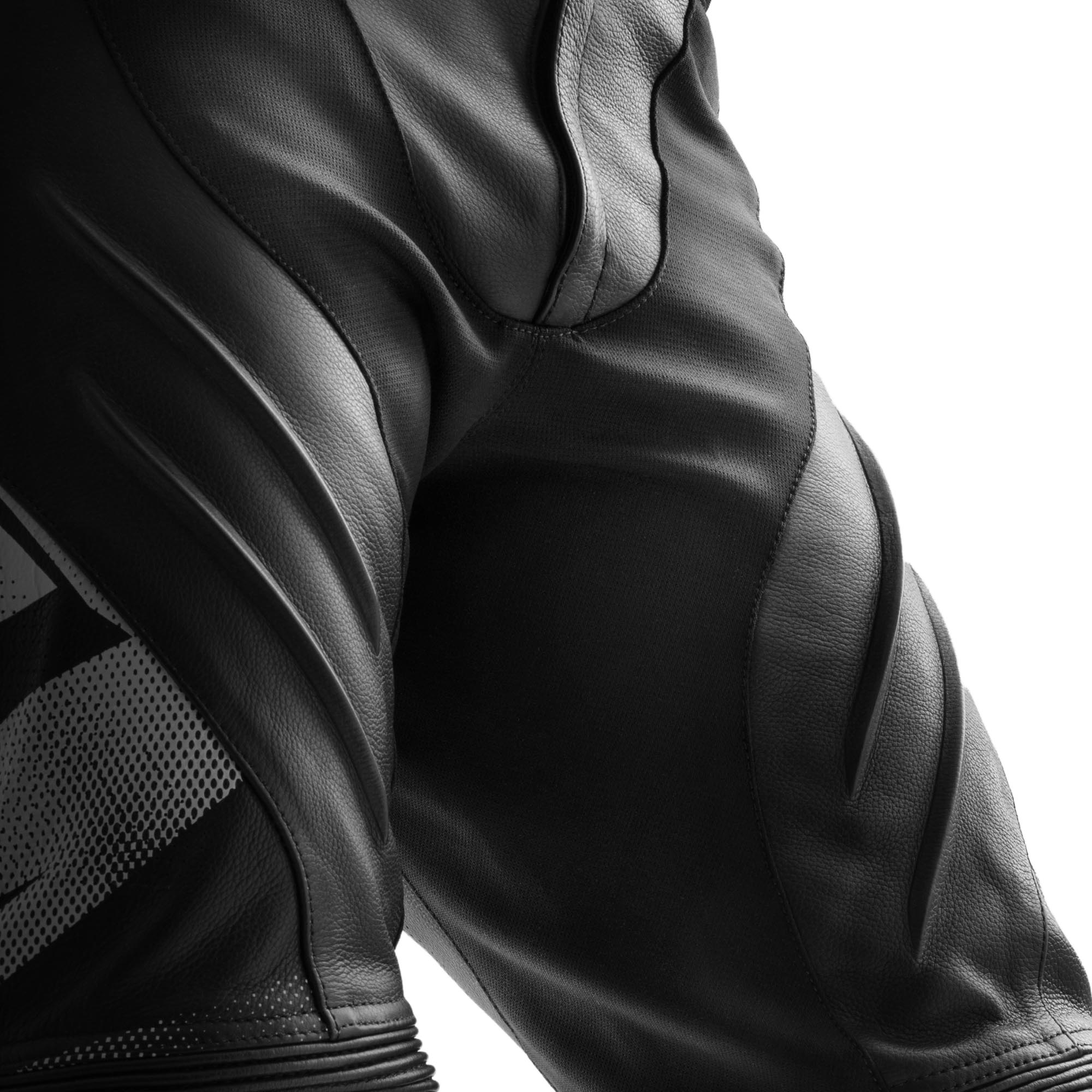 Rebelhorn Inferno Motorcycle Leather Pants black/white/yellow 58 Figure 4