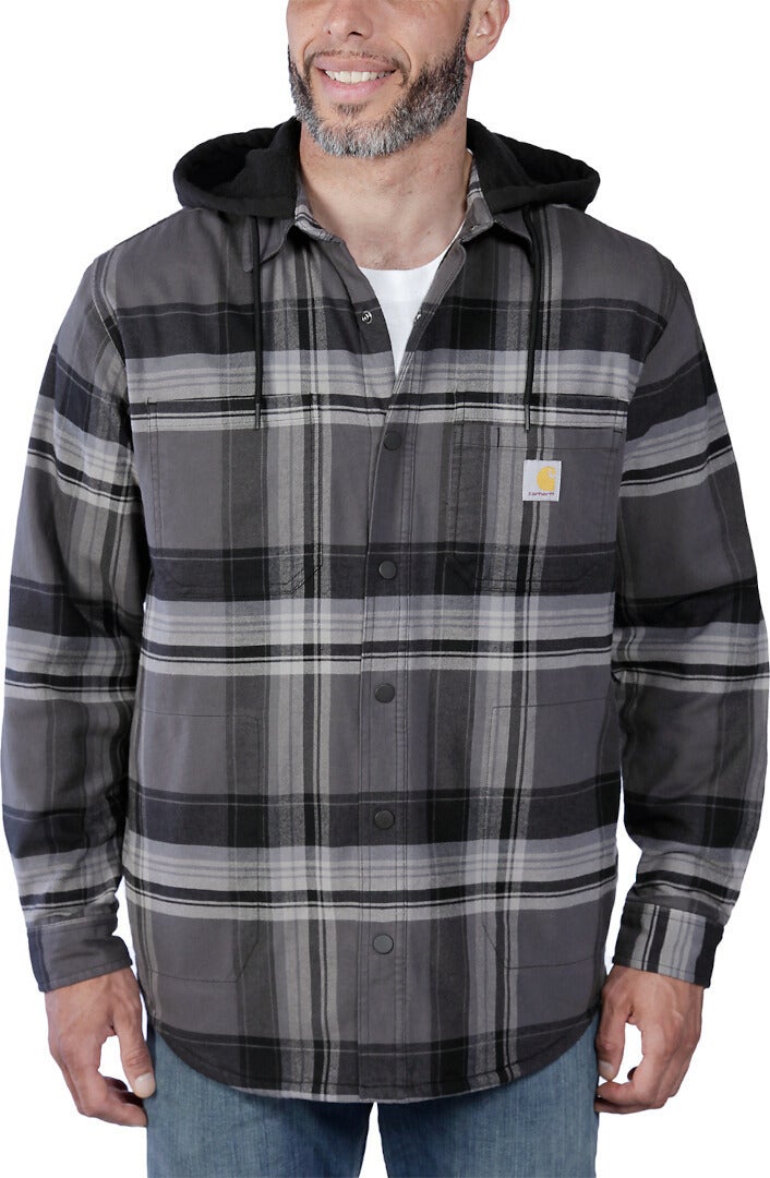 Carhartt Rugged Flex Flannel Hooded Hemd schwarz L Abbildung 3