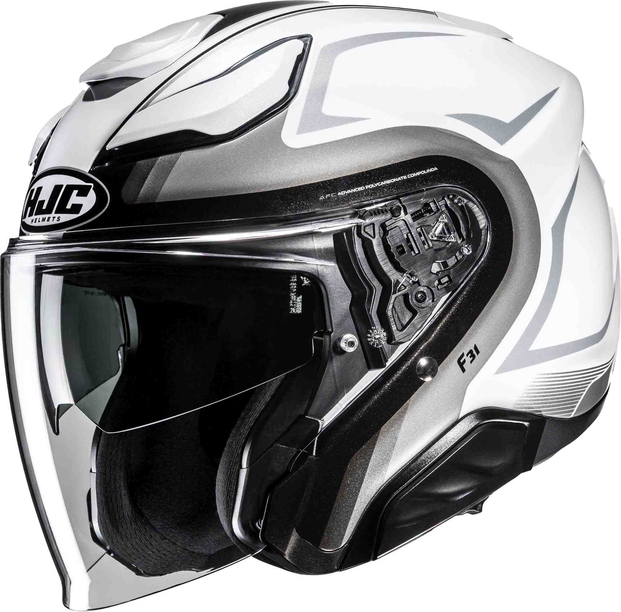 HJC F31 Bask Jet hjelm hvid/sort/grå XXL (62/64) Figur 1