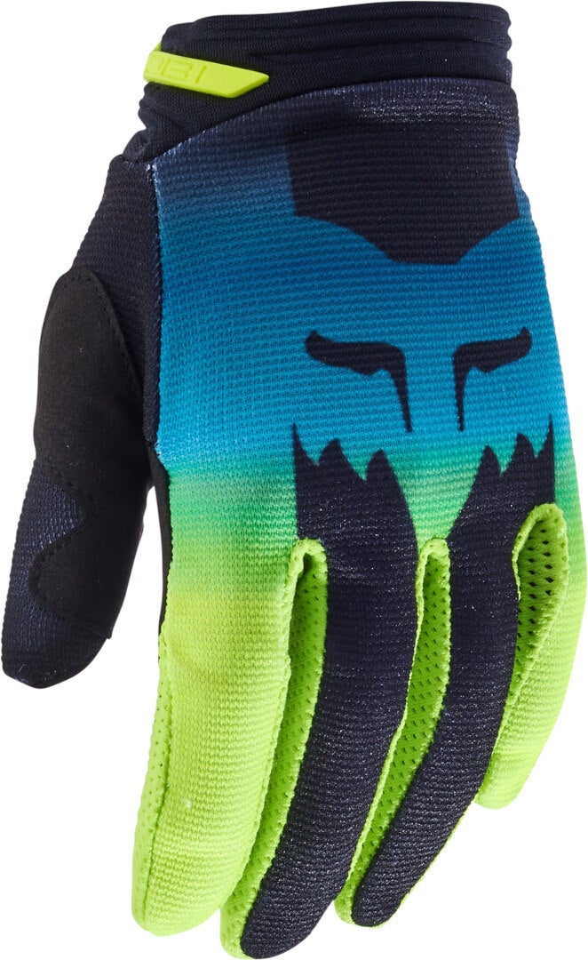 Fox Women's Black/Blue/Yellow 180 Flora Motocross Gloves