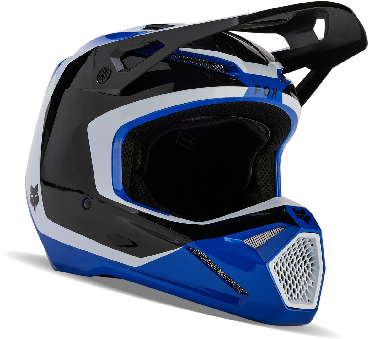 FOX V1 Nitro MIPS Motokrosová přilba černý/bílý/modrý S (55/56) Obrázek 1