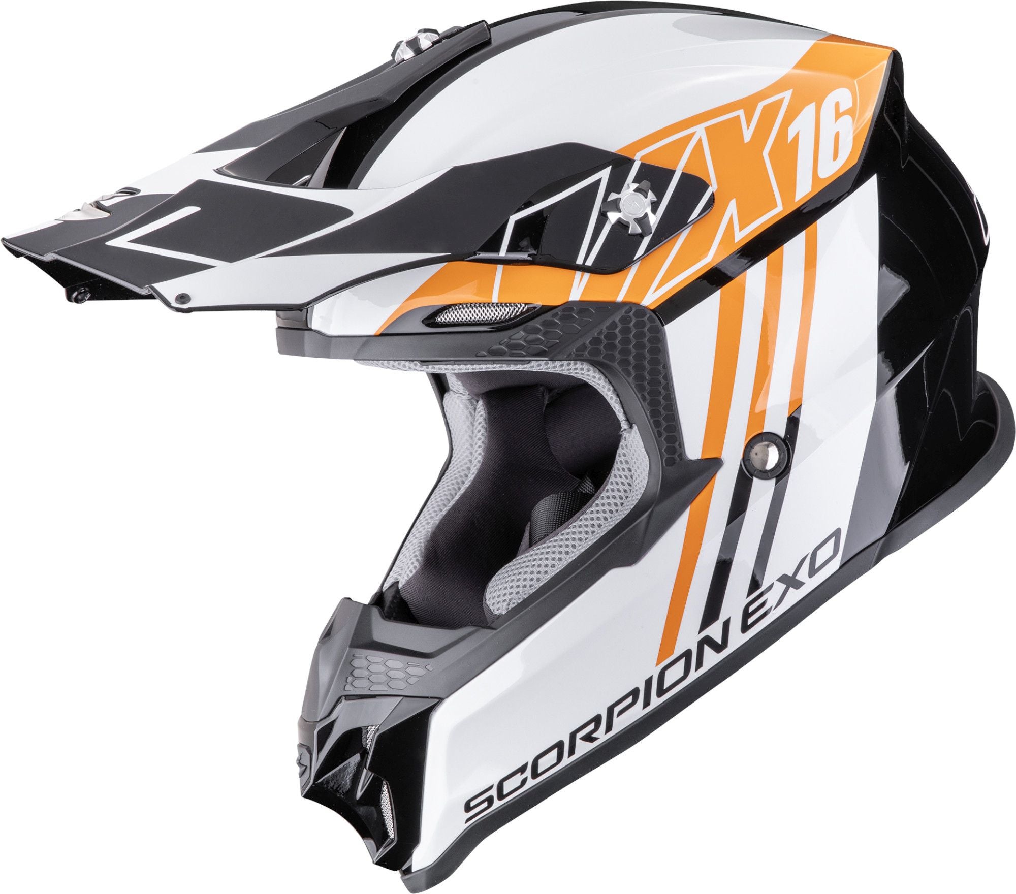Scorpion VX-16 Evo Air Lignes Motocross hjelm sort/hvid/orange M (57/58) Figur 1