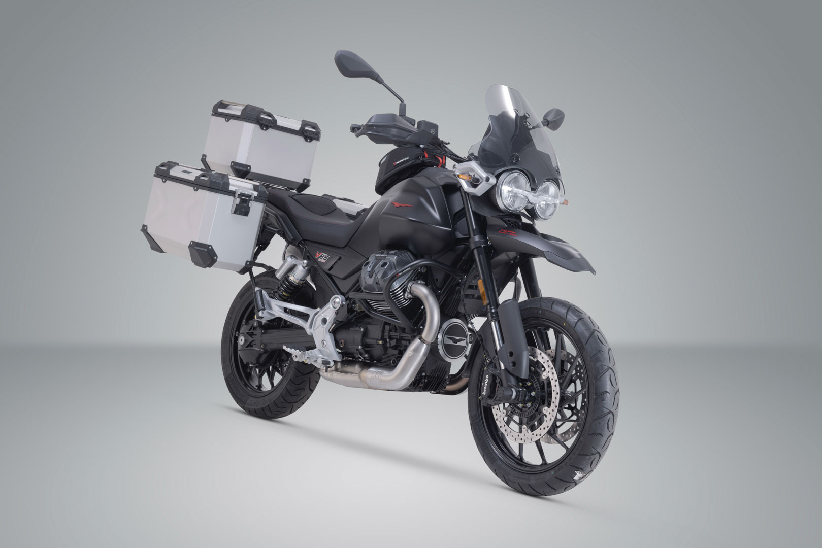 SW-Motech Äventyrsset TRAX ADV - Silver. Moto Guzzi V85 Strada (24-). Figur 2