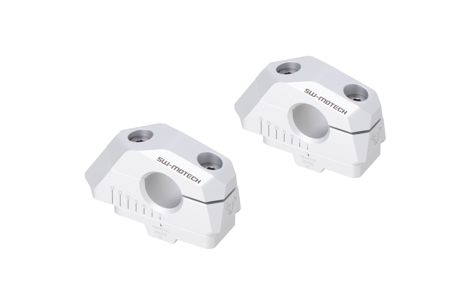SW-Motech Lenkerverlegung variabel für Ø22 Lenker m. Versatz - Silbern. BMW F 750 GS (17-) / F 800 GS (23-). Abbildung 1