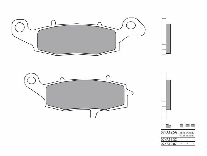 Brembo S.p.A. Vägbromsbelägg sintrade metall - 07KA19SA Figur 1