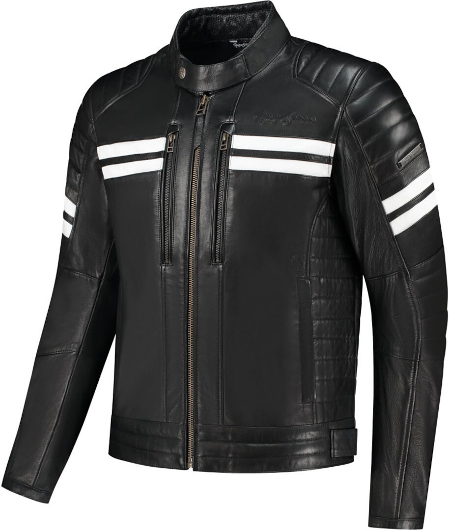 Rusty Stitches Steve Motocyklová kožená bunda černobílá 4XL Obrázek 1