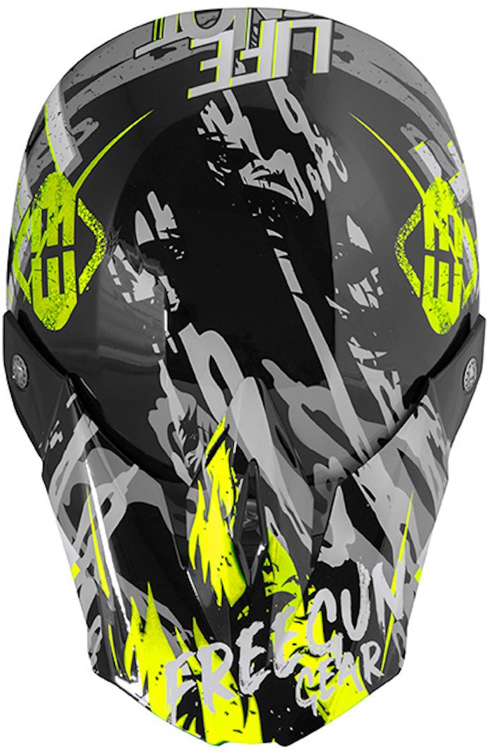 Freegun XP4 Maniac Casco Motocross per bambini nero/giallo neon L (53/54) Figura 2