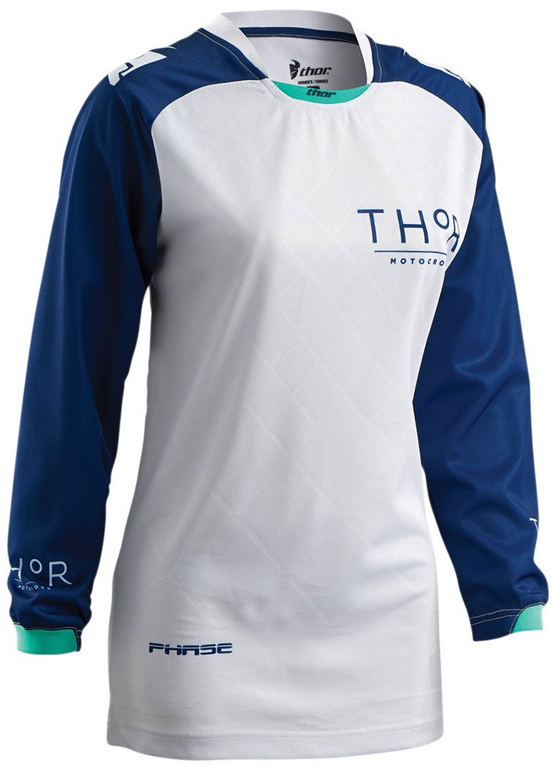 Thor Phase Clutch Dames Motorcross Jersey wit/blauw L Figuur 1