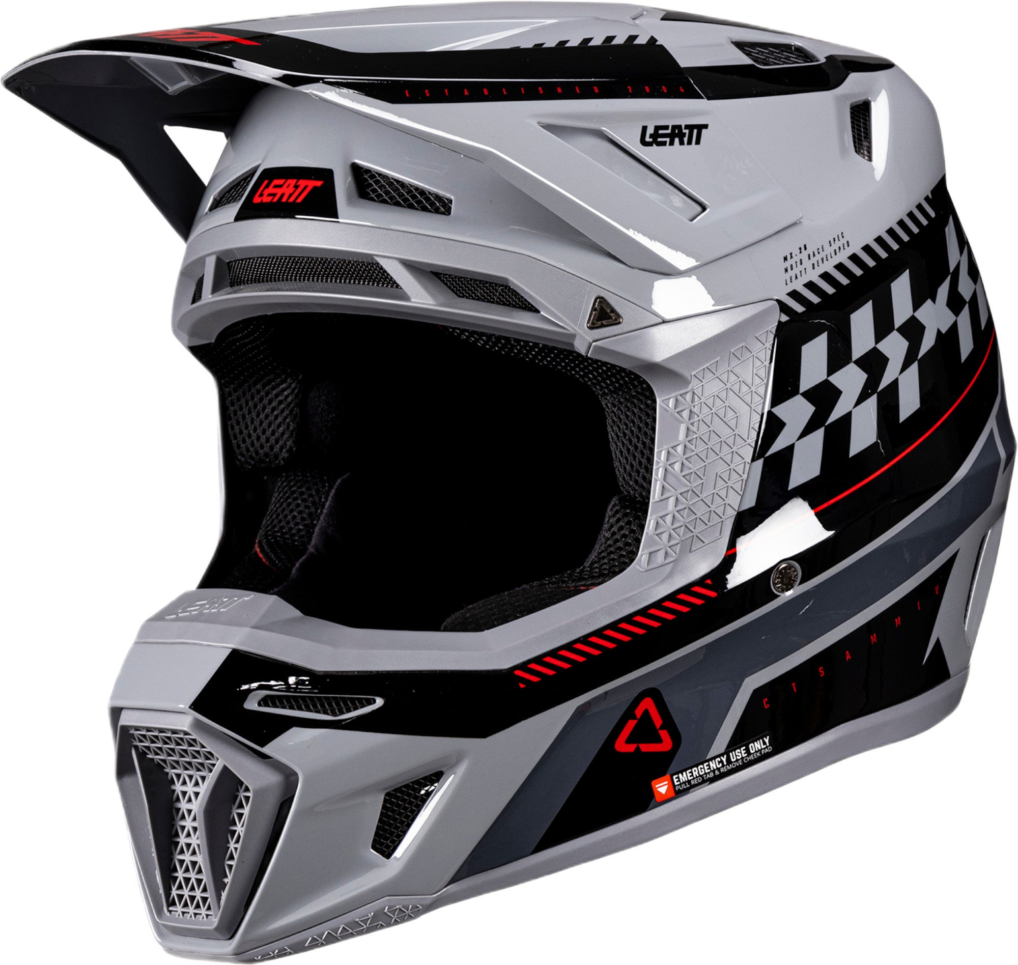 Leatt 8.5 V26 Motocross Helm mit Brille grau/schwarz/rot L (59/60) Abbildung 6