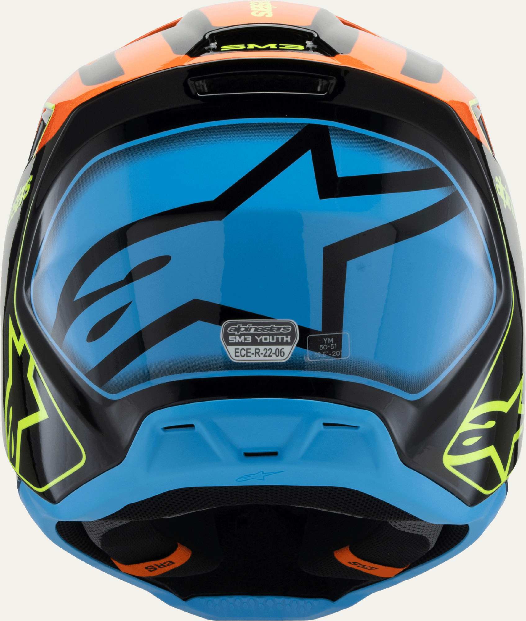 Alpinestars SM3 Fray Cască de motocross pentru tineret negru/albastru/galben Y/S (48/49) Figura 5