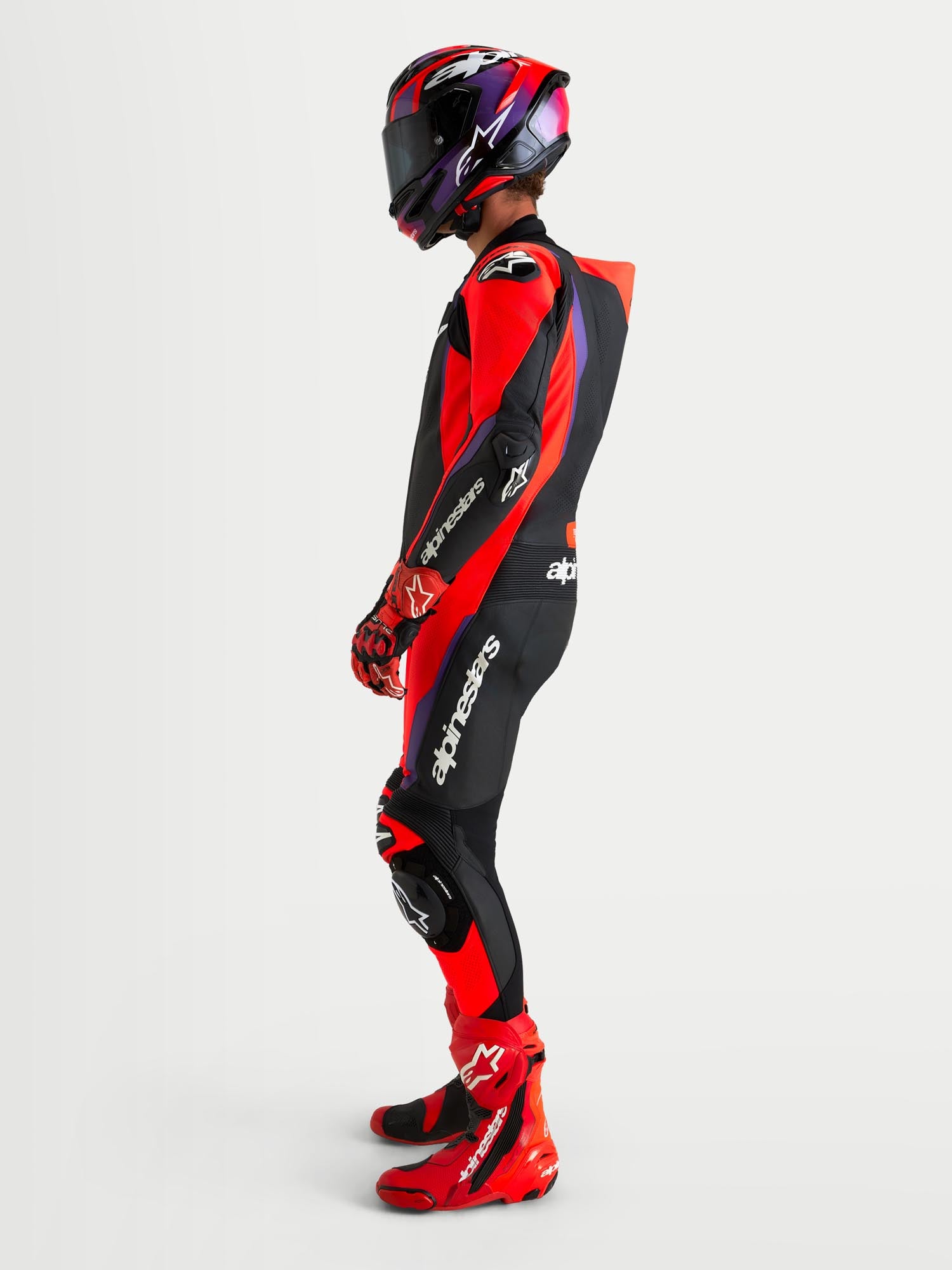 Alpinestars Missile V3 Combinaison en cuir de moto 1 pièce Noir/Rouge/Violet 46 Figure 12