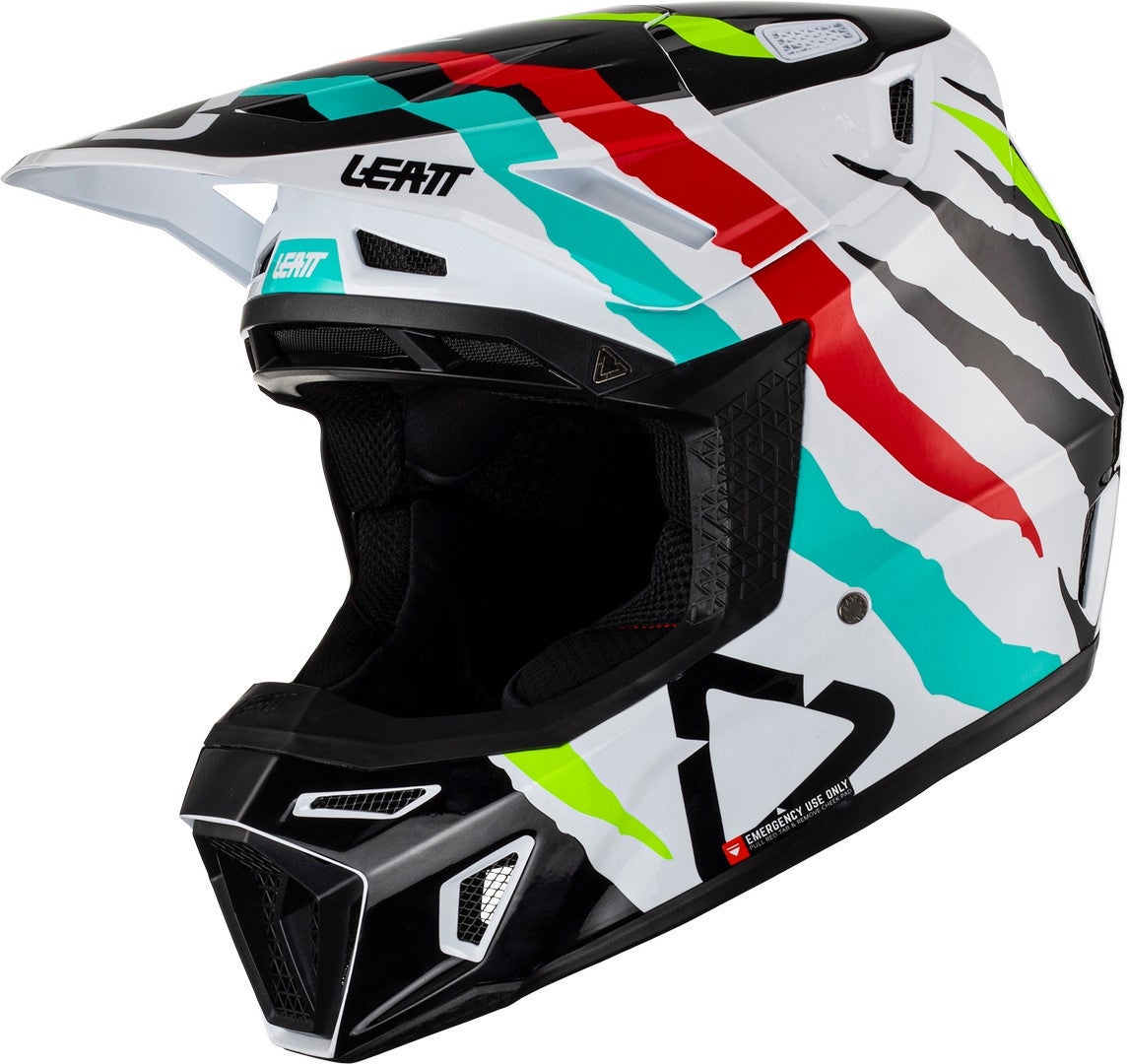 Leatt 8.5 Tiger Casco da motocross con occhiali nero/bianco/rosso/verde XL (61/62) Figura 2