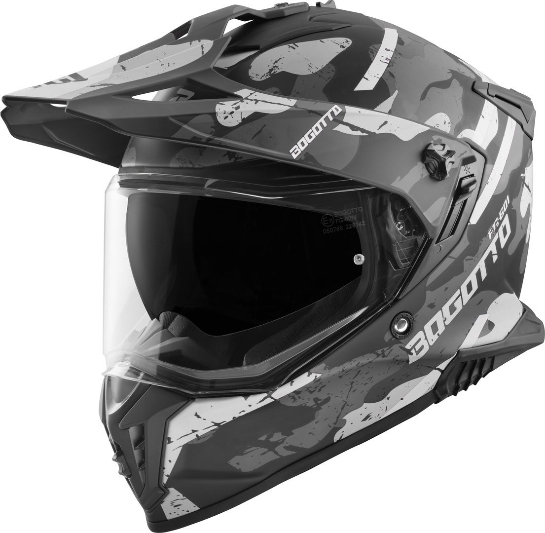 Bogotto FG-601 Sniper Enduro hjelm i glasfiber sort mat/grå XL Figur 2