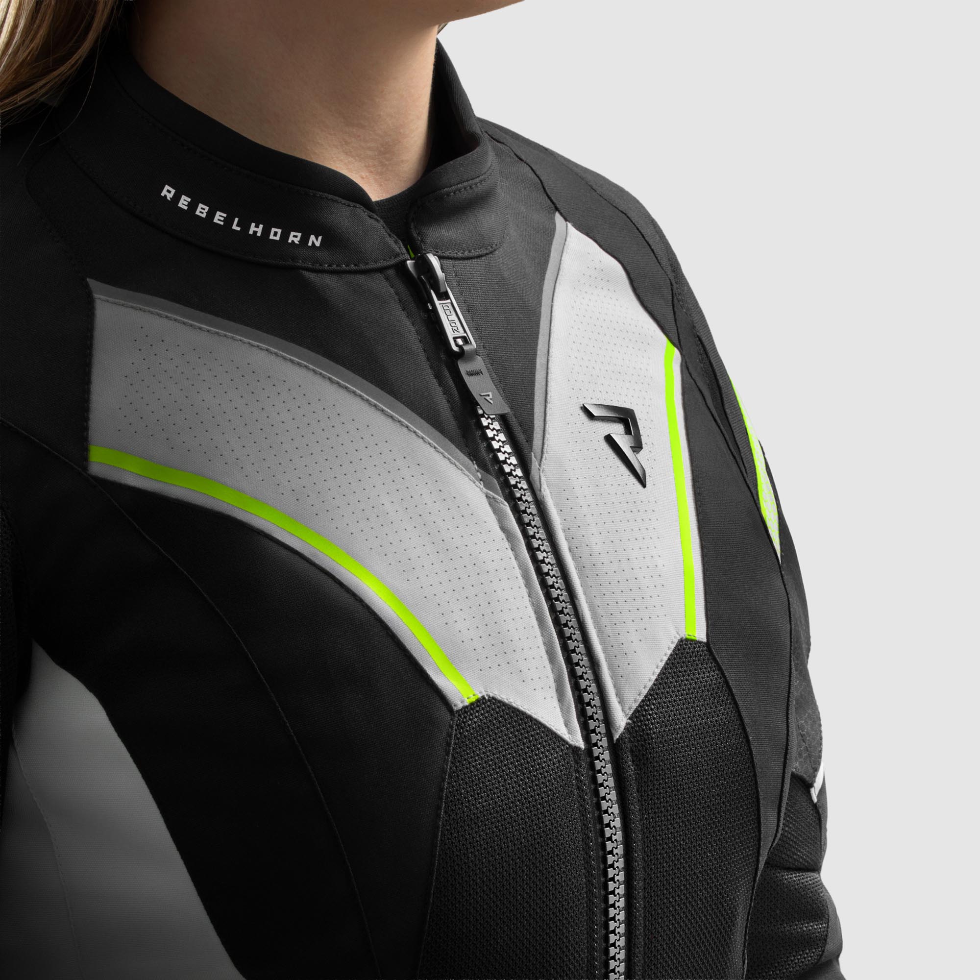 Rebelhorn Hiflow 5 waterproof Ladies Motorcycle Textile Jacket black/grey/yellow M Figure 4