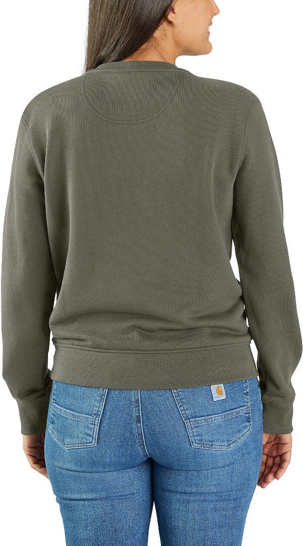 Carhartt Relaxed Fit Midweight French Terry Crewneck Dames Sweatshirt Olive M Figuur 2