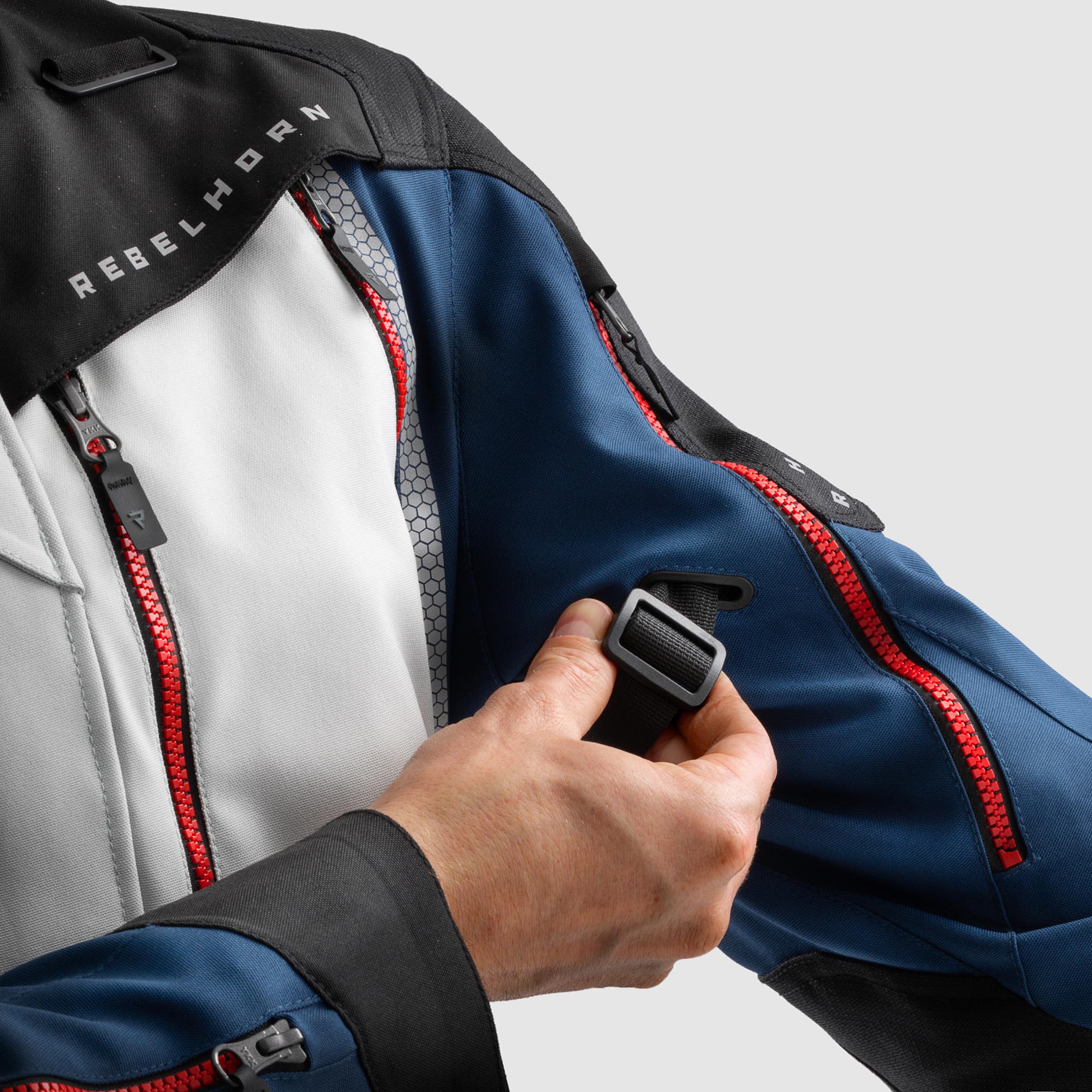 Rebelhorn Hardy 3.0 waterproof Motorcycle Textile Jacket grey/blue/red L Figure 8