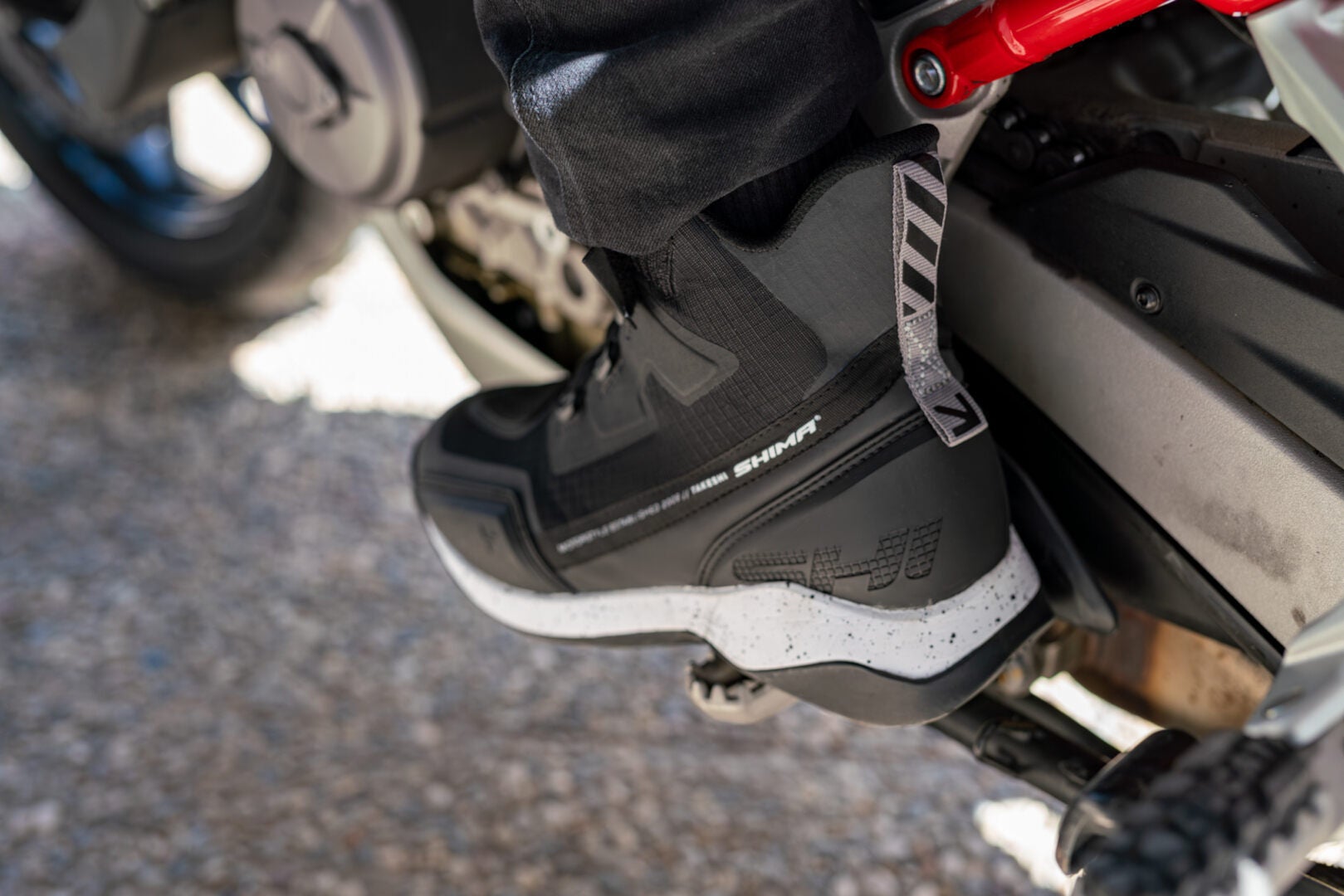 SHIMA Takeshi Botas de Motocicleta preto/branco 45 Figura 8