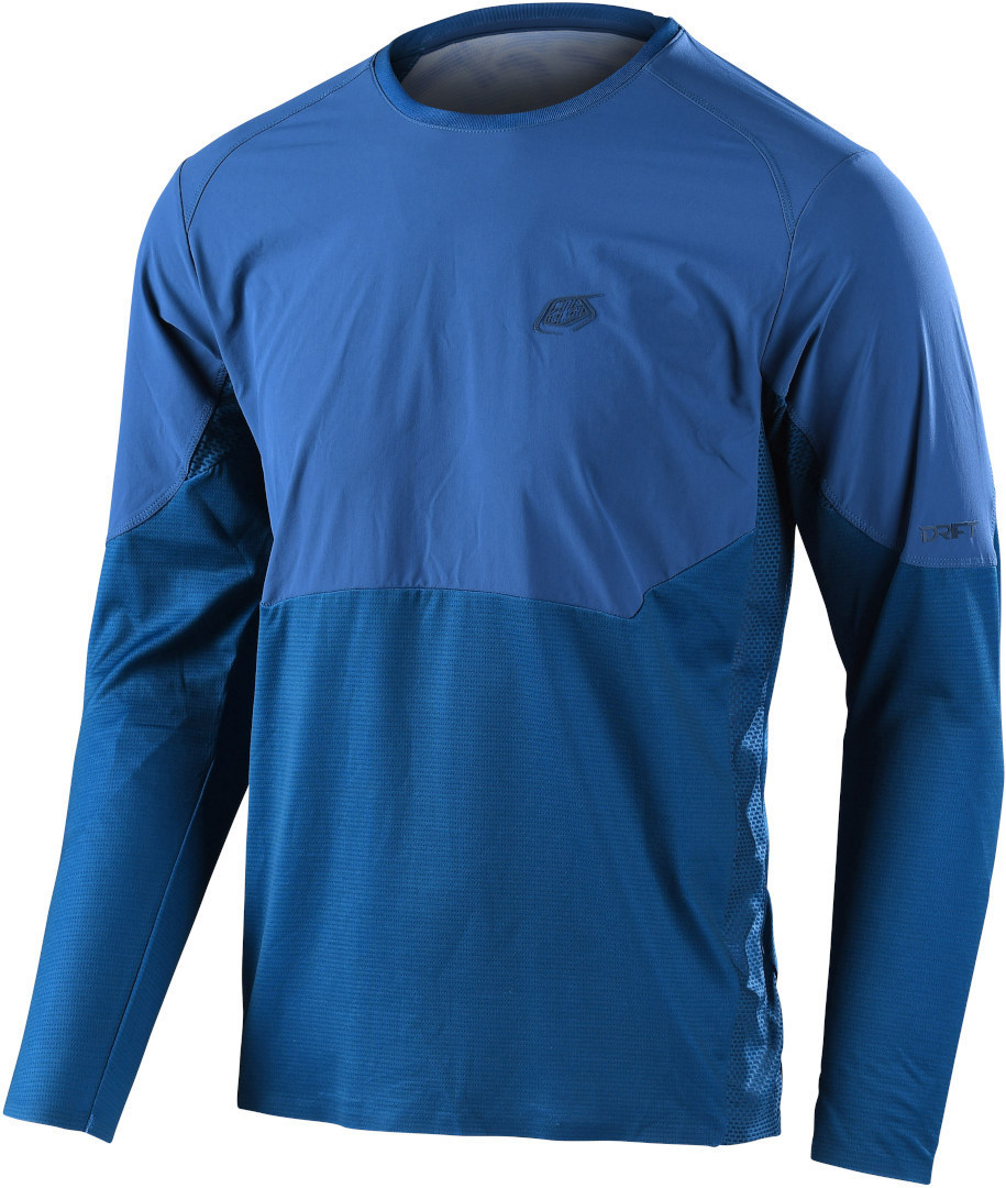 Troy Lee Designs Drift Solid Longsleeve Fiets Jersey blauw M Figuur 1