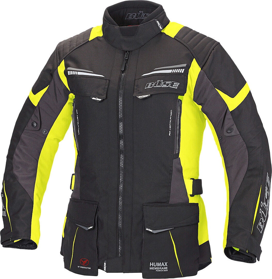 Büse Lago Pro Giacca tessile da donna nero/giallo neon 48 Figura 1