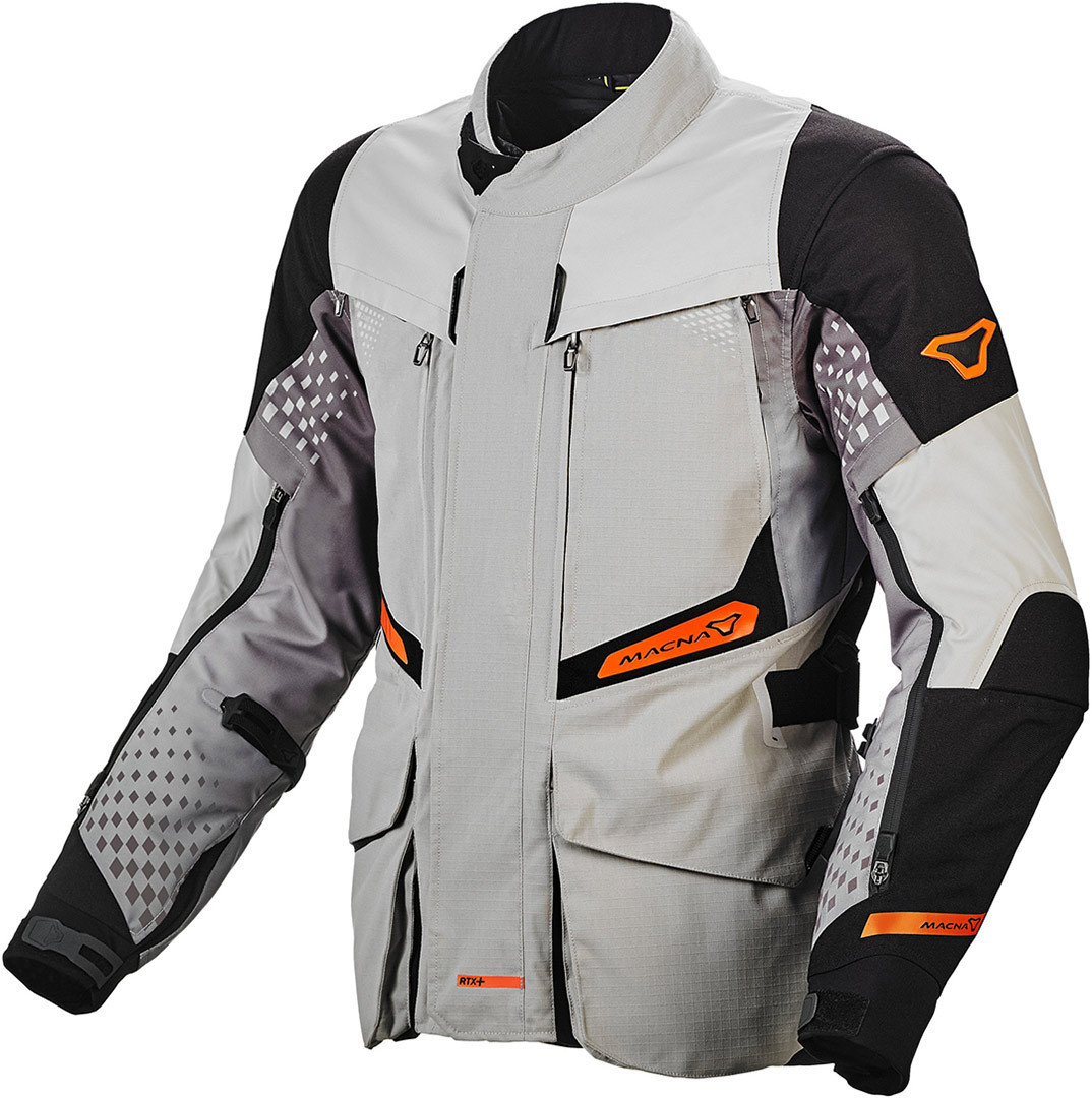 Macna Fusor Motorcycle Textile Jacket grey/orange 4XL Figure 1