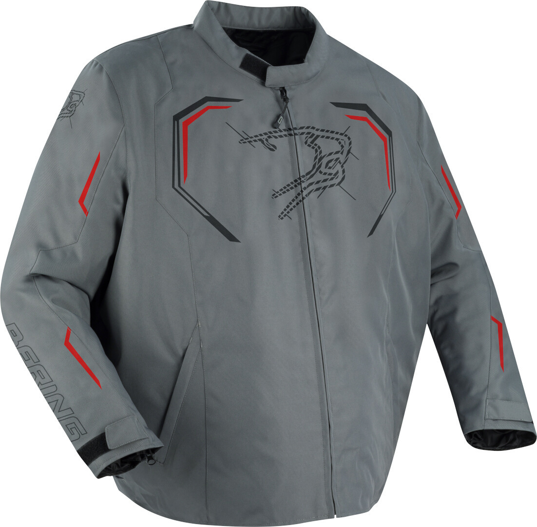 Bering Dundy King Size waterproof Motorcycle Textile Jacket grey/red W-4XL Figure 1