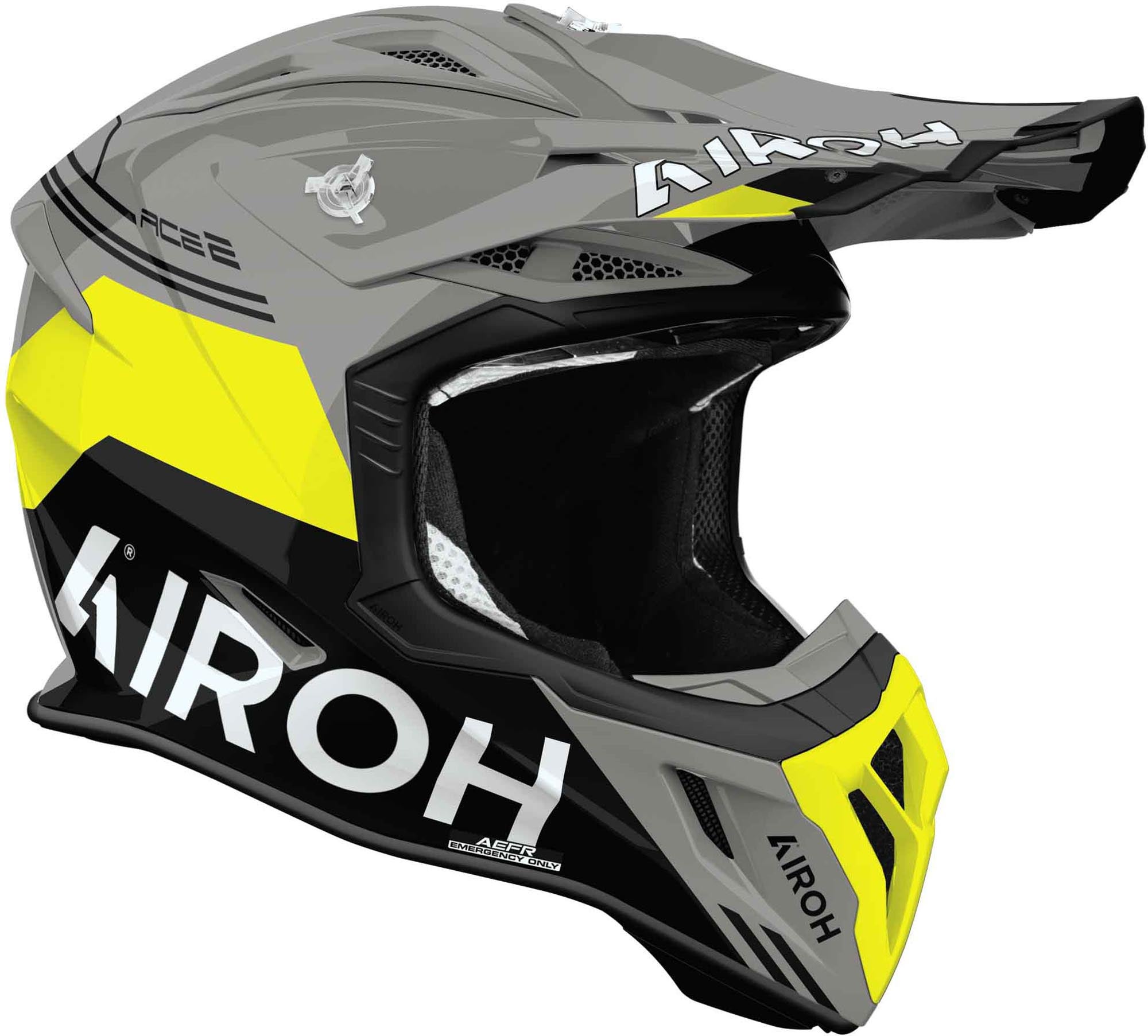 Airoh Aviator Ace 2 Fury Motocross Helm grau/schwarz/gelb XL (61) Abbildung 2