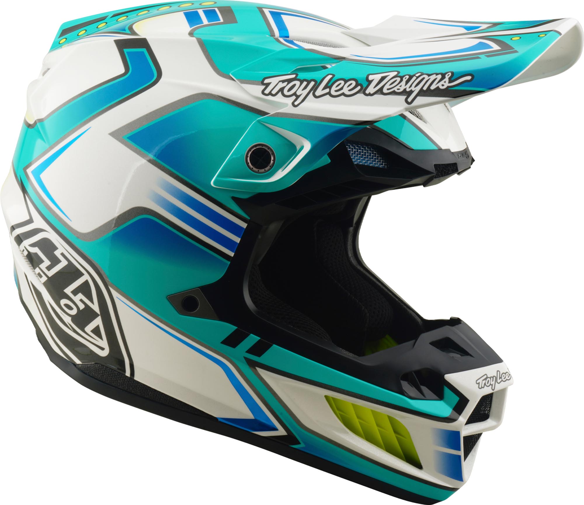 Side view of Troy Lee Designs SE5 Composite MIPS Crest Motocross Helmet