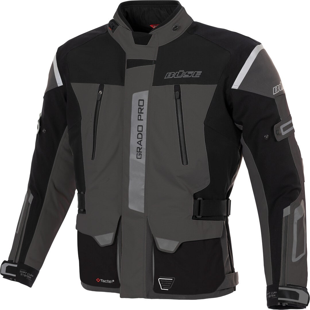 Büse Grado Pro Waterproof Motorcycle Textile Jacket dark grey/black 30 Figure 1