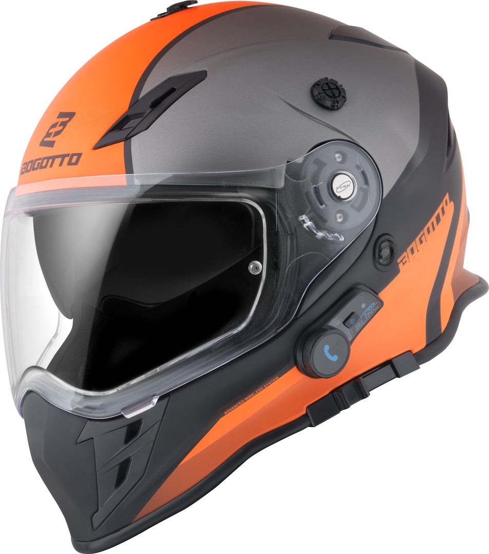 Bogotto H331 BT Tour EVO Bluetooth Enduro hjelm sort mat/grå/orange XL Figur 5