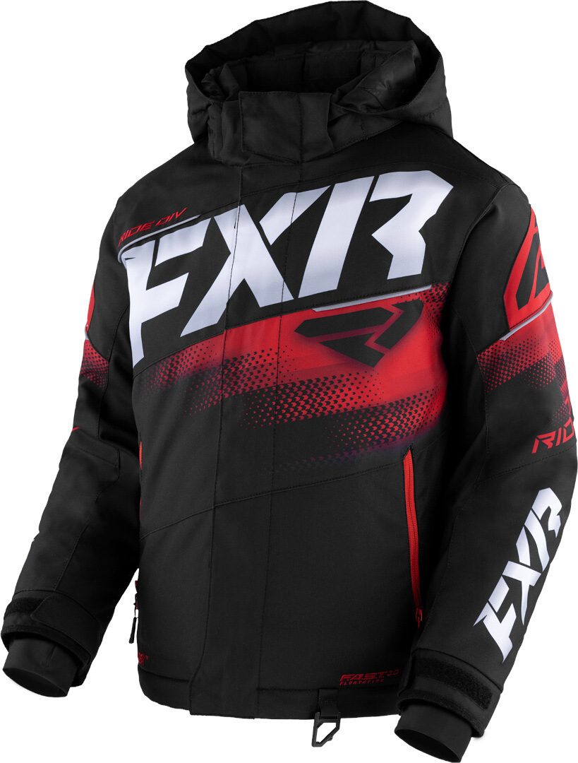 FXR Boost 2023 Youth Snowmobile Jacket black/red 12 Figure 1