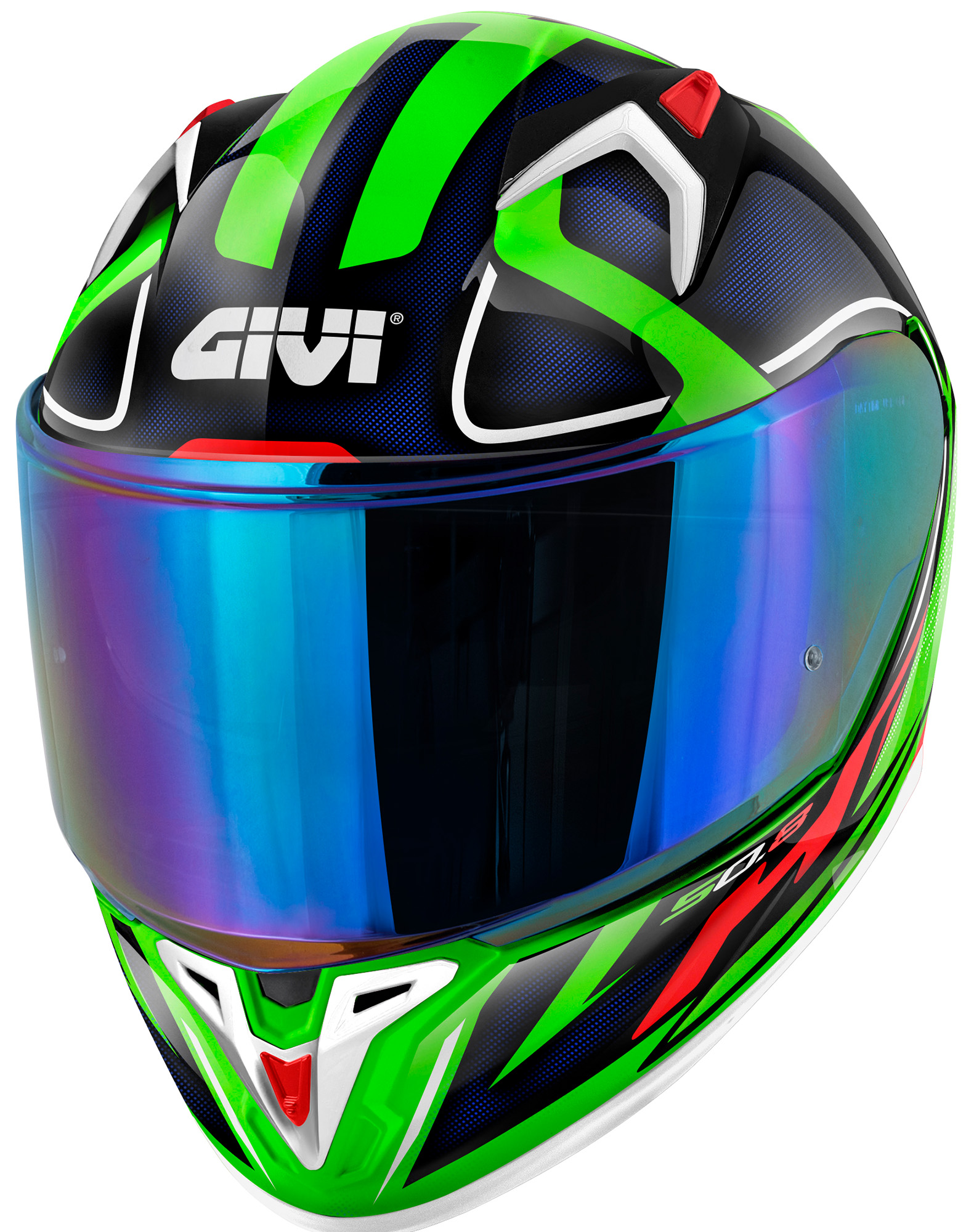 GIVI 50.8 Brave Hjelm hvit/grønn/blå XXL Figur 1
