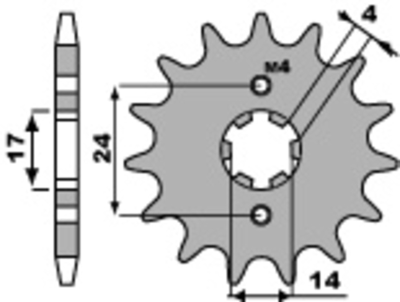 PBR Pinion față standard din oțel 2153 - 420 Figura 2