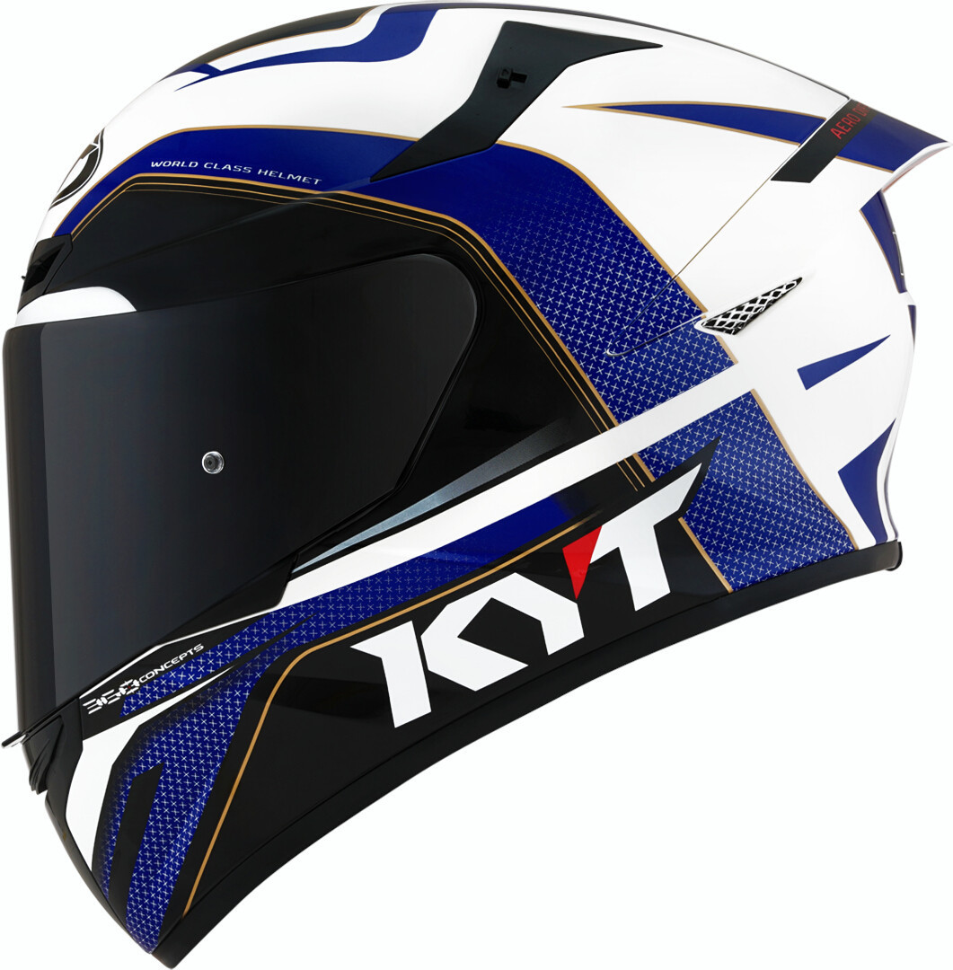 KYT TT Course Grand Prix Cască Alb/Roșu/Albastru M Figura 1