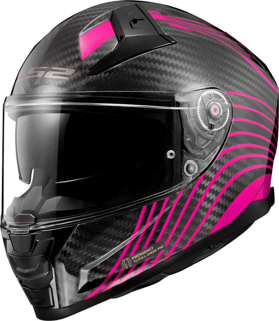 LS2 FF811 Vector II Carbon Flux Hjelm sort/violet XXXXL (67/68) Figur 1