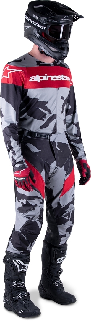 Alpinestars Racer Tactical 2023 Tricou de motocross Gri/Roșu XXL Figura 3