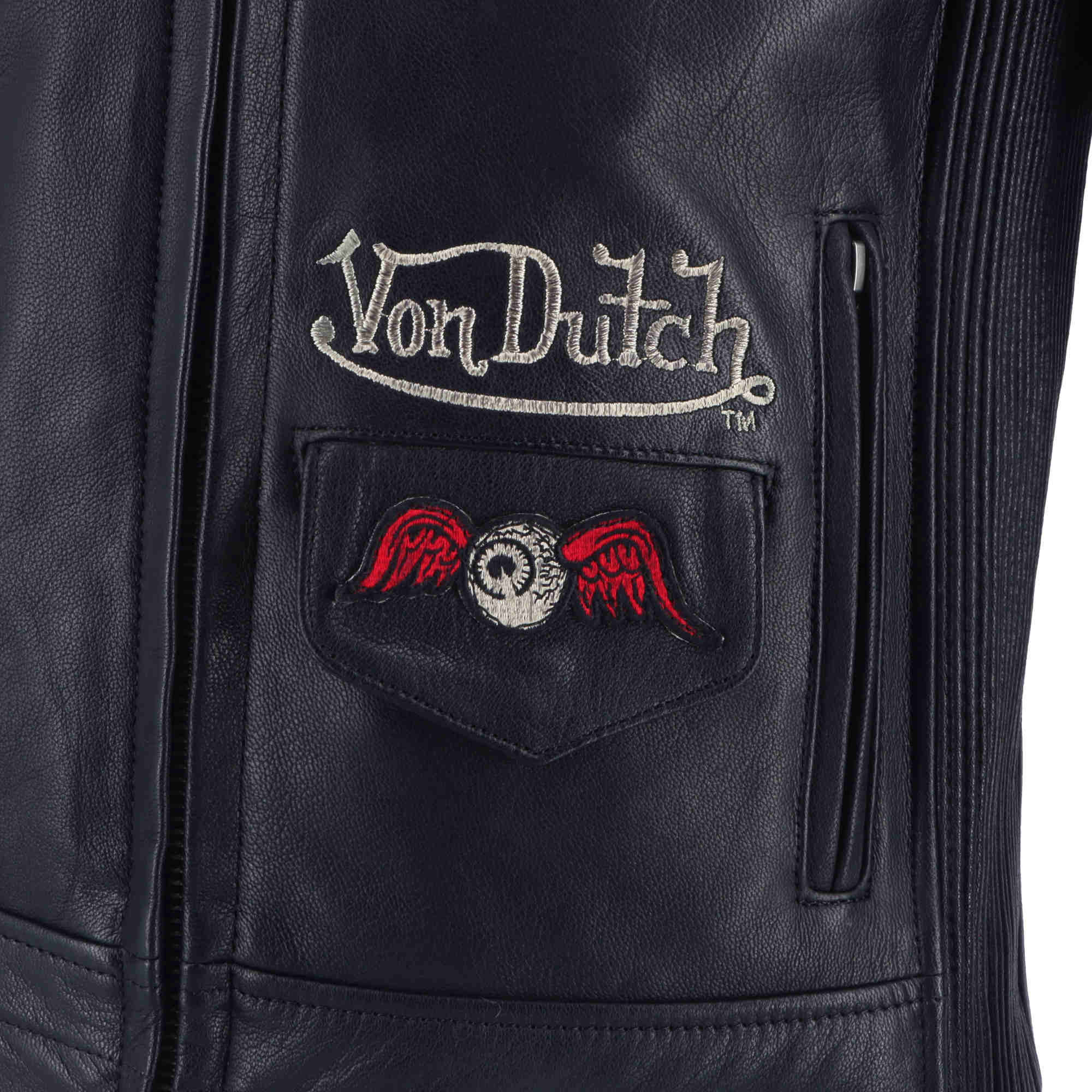 Von Dutch X Helstons Pretty Giacca in pelle da moto da donna nero 2XL Figura 7