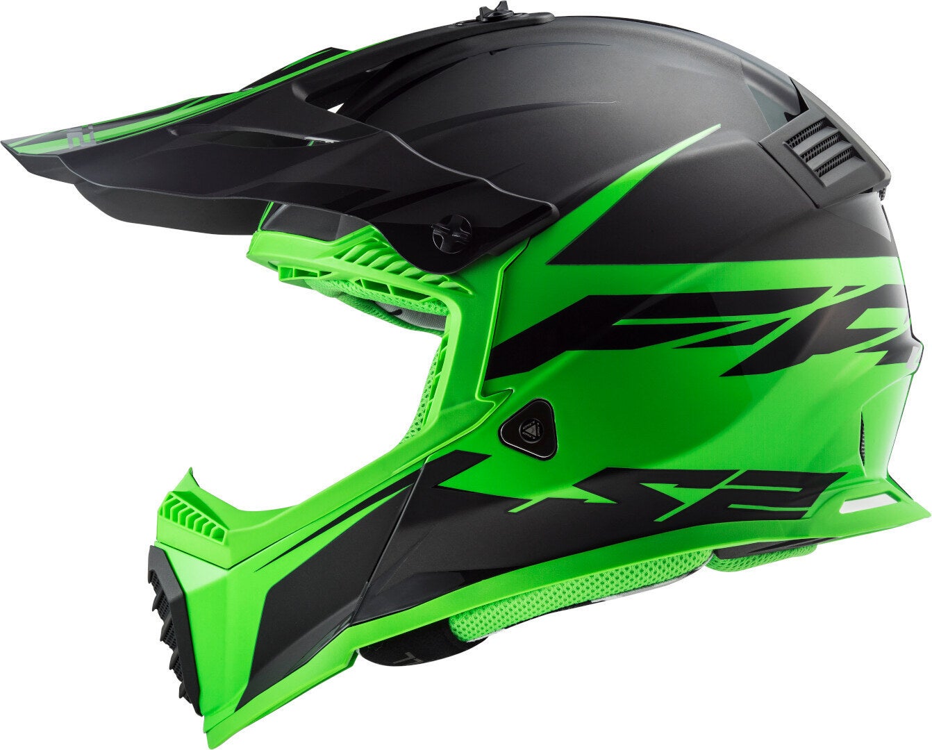 LS2 MX437 Fast Evo Roar Motocross Helm schwarz matt/grün S (55/56) Abbildung 4