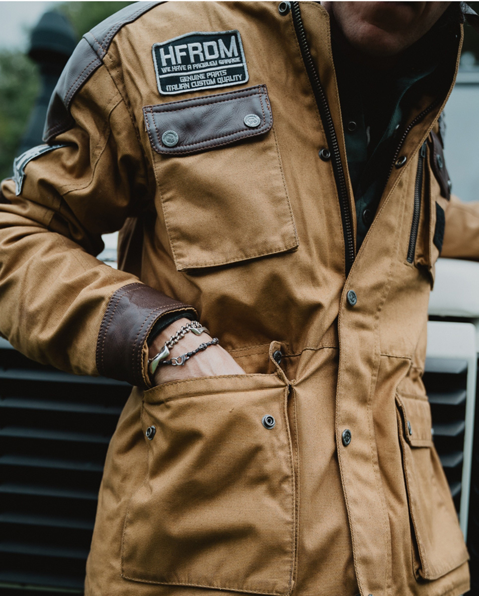 HolyFreedom Quattro Waxed Evo Motorrad Textiljacke hellbraun (camel) M Abbildung 6