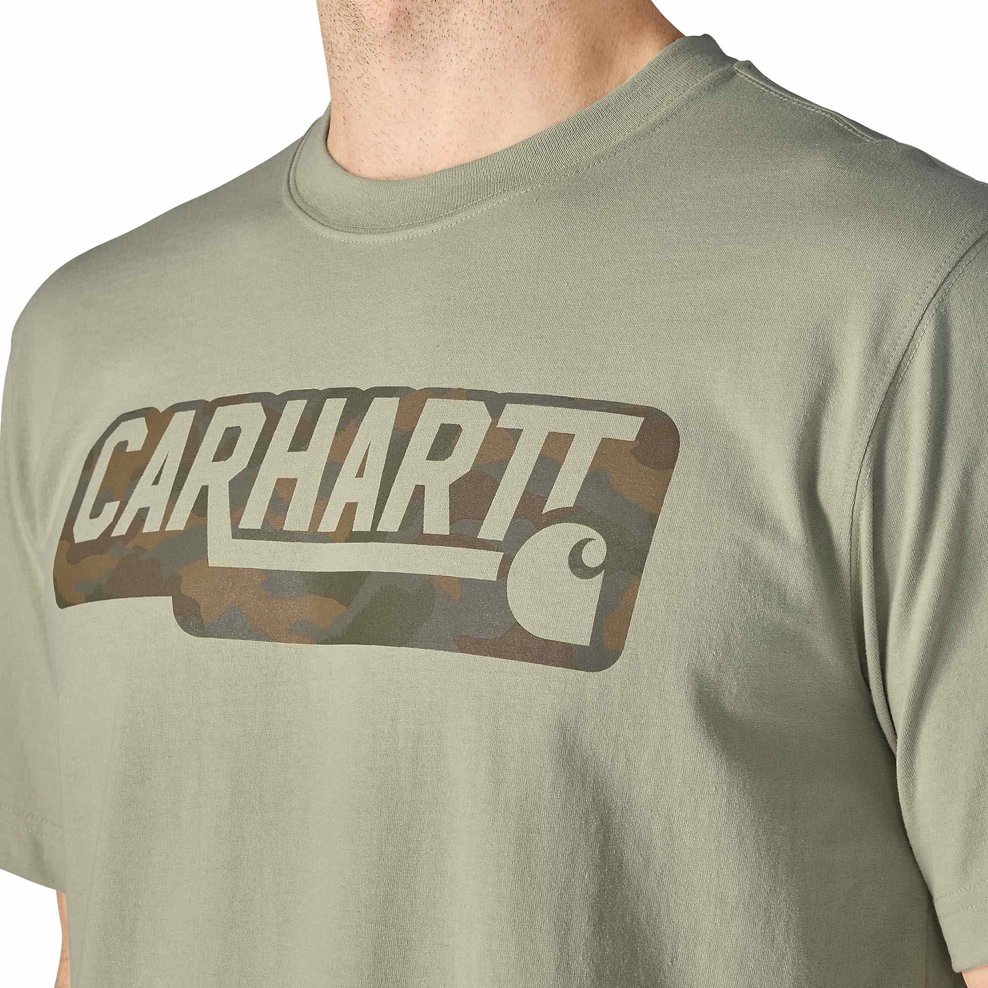 Carhartt Irvine Relaxed Camo Logo Tシャツ カーキ色 S 図4