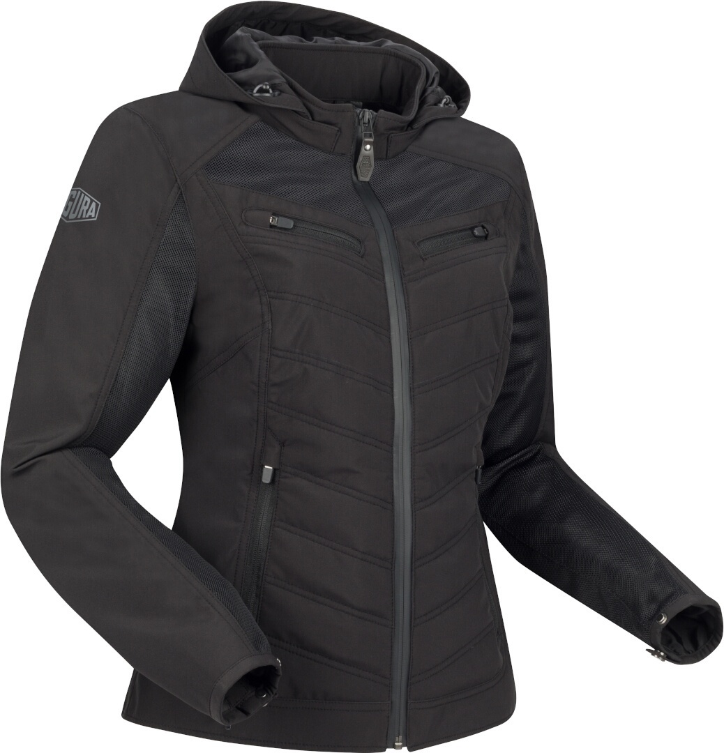 Segura Natcho Vented Softshell Mesh Dame motorcykel tekstiljakke sort/grå 46 Figur 1