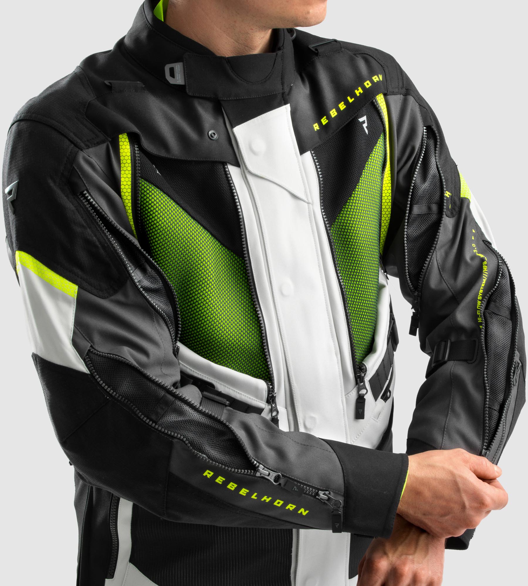 Rebelhorn Hardy 3.0 waterproof Motorcycle Textile Jacket black/grey/yellow L Figure 4