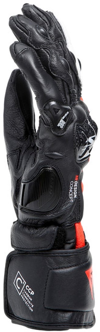 Dainese Carbon 4 Long Motorcykelhandsker sort/rød/hvid M Figur 5